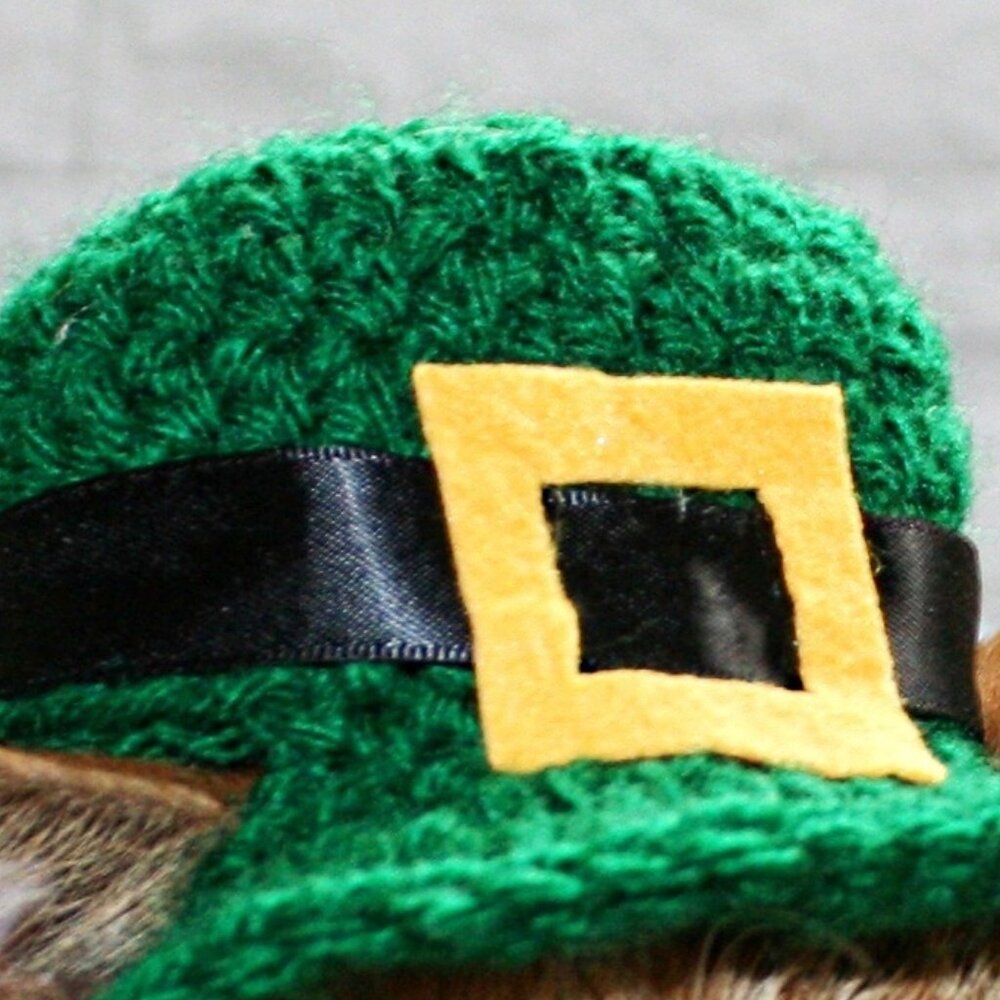 HAND CRAFTED Crochet Hat St. Patrick's Day Derby Cat Irish Costume Photo Prop - Picture 3 of 14